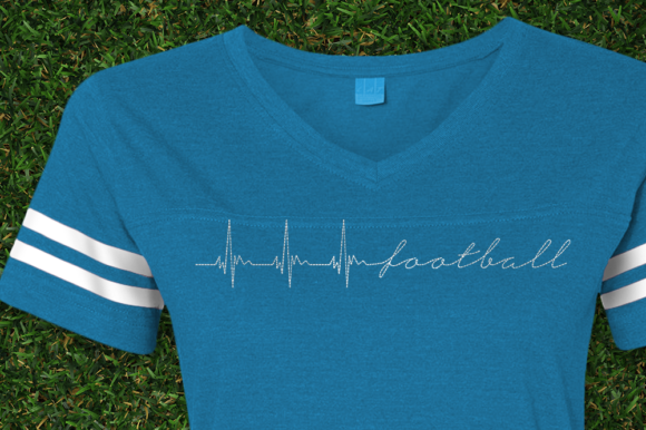 Football Heartbeat Redwork Review for Small Business Merch